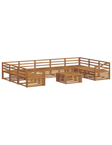 Set divani 10 pcs Naturale Legno di Acacia Massello