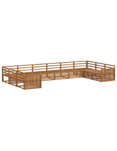 Set divani 10 pcs Naturale Legno di Acacia Massello 2