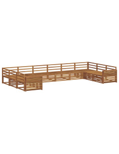 Set divani 10 pcs Naturale Legno di Acacia Massello 2