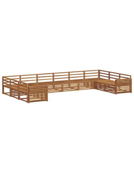 Set divani 10 pcs Naturale Legno di Acacia Massello