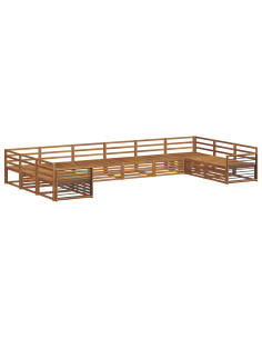 Set divani 10 pcs Naturale Legno di Acacia Massello 2