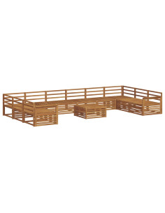Set divani 11 pcs Naturale Legno di Acacia Massello 2
