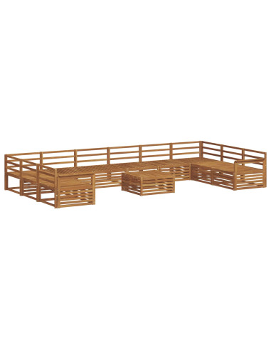 Set divani 11 pcs Naturale Legno di Acacia Massello