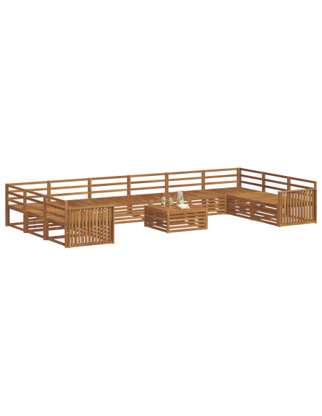Set divani 11 pcs Naturale Legno di Acacia Massello