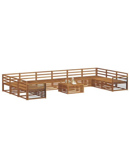 Set divani 11 pcs Naturale Legno di Acacia Massello