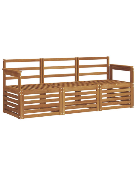 Set divani 3 pcs Naturale Legno di Acacia Massello