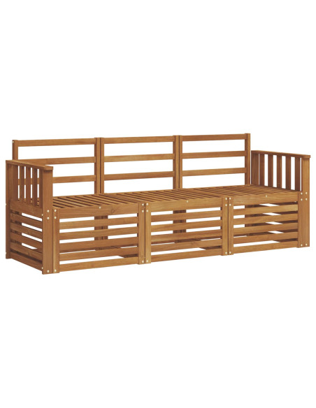 Set divani 3 pcs Naturale Legno di Acacia Massello