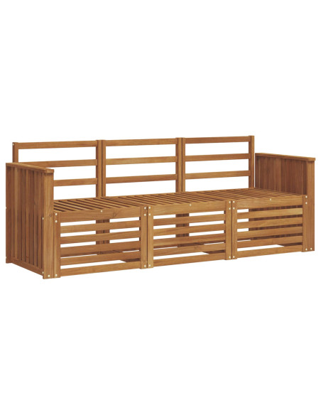 Set divani 3 pcs Naturale Legno di Acacia Massello