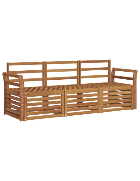 Set divani 3 pcs Naturale Legno di Acacia Massello