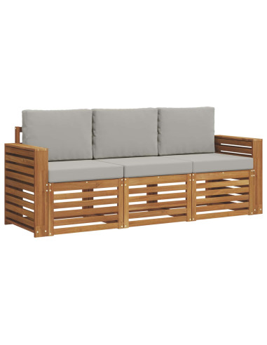 Set divani con cuscino 3 pcs Grigio Naturale e Chiaro