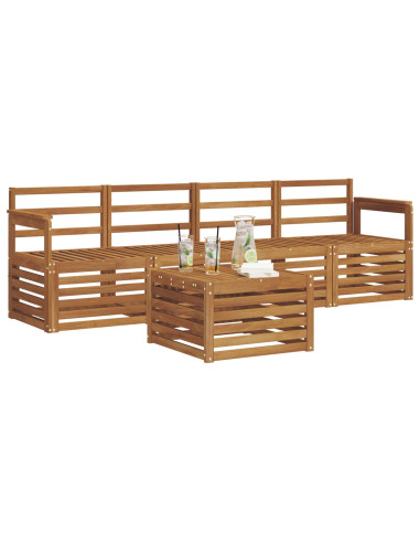 Set divani 5 pcs Naturale Legno di Acacia Massello