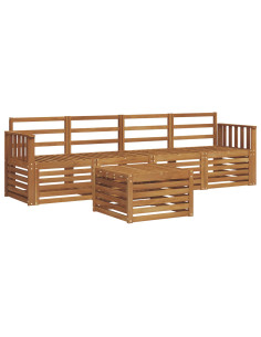 Set divani 5 pcs Naturale Legno di Acacia Massello 2