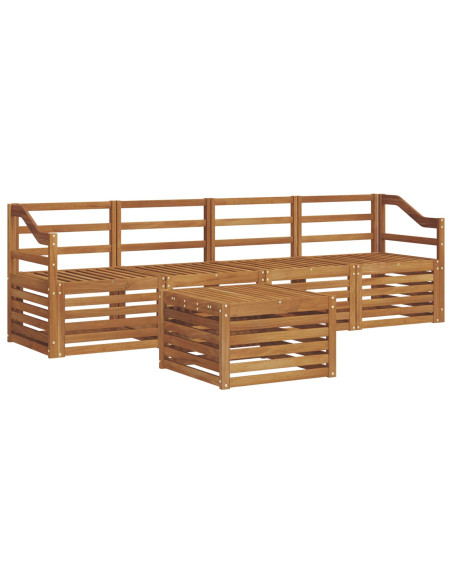 Set divani 5 pcs Naturale Legno di Acacia Massello