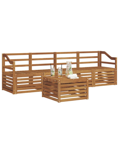 Set divani 5 pcs Naturale Legno di Acacia Massello