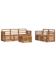 Set divani 6 pcs Naturale Legno di Acacia Massello 2