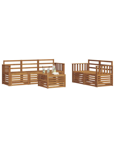 Set divani 6 pcs Naturale Legno di Acacia Massello