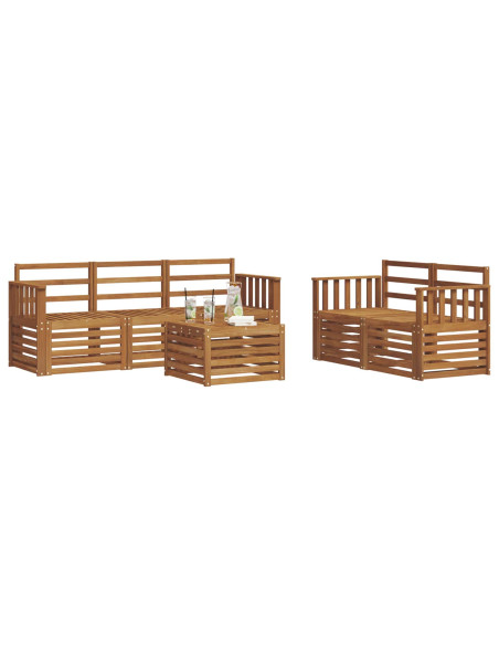 Set divani 6 pcs Naturale Legno di Acacia Massello
