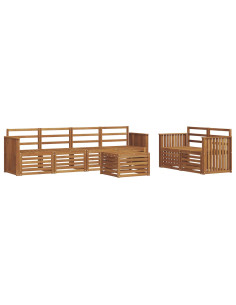 Set divani 7 pcs Naturale Legno di Acacia Massello 2
