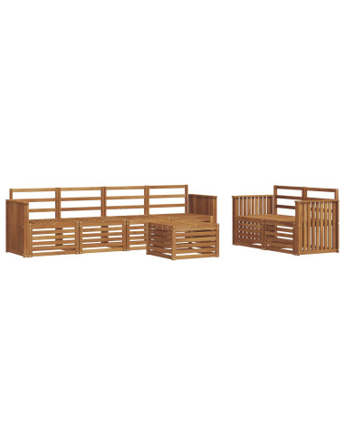 Set divani 7 pcs Naturale Legno di Acacia Massello