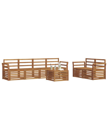 Set divani 7 pcs Naturale Legno di Acacia Massello