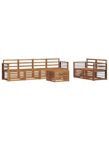 Set divani 7 pcs Naturale Legno di Acacia Massello