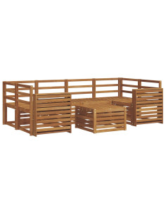 Set divani 7 pcs Naturale Legno di Acacia Massello 2