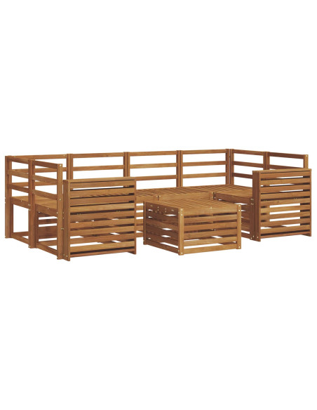 Set divani 7 pcs Naturale Legno di Acacia Massello