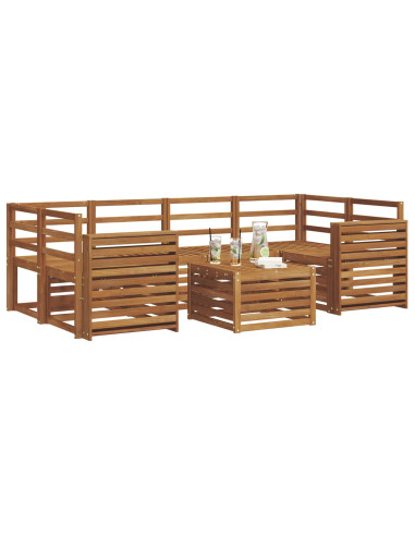 Set divani 7 pcs Naturale Legno di Acacia Massello