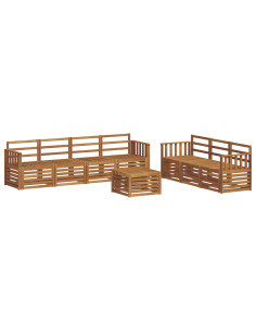 Set divani 8 pcs Naturale Legno di Acacia Massello 2