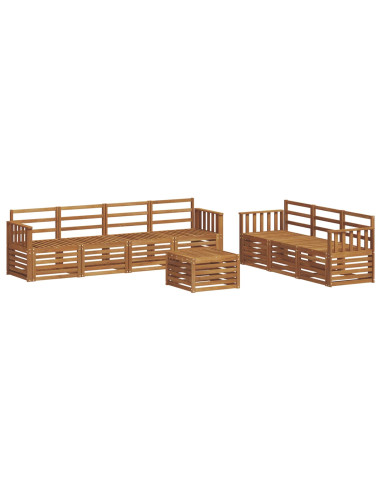 Set divani 8 pcs Naturale Legno di Acacia Massello