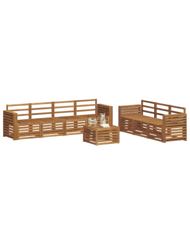 Set divani 8 pcs Naturale Legno di Acacia Massello