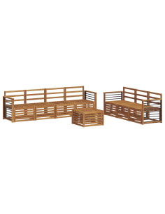 Set divani 8 pcs Naturale Legno di Acacia Massello 2
