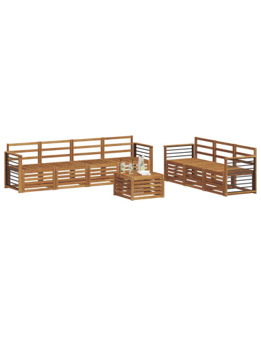 Set divani 8 pcs Naturale Legno di Acacia Massello