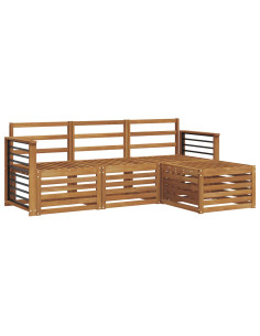 Set divani 4 pcs Naturale Legno di Acacia Massello 2
