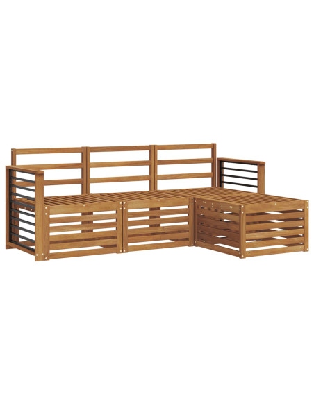 Set divani 4 pcs Naturale Legno di Acacia Massello