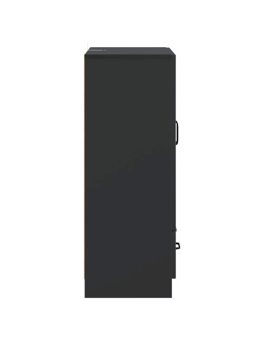 Credenza Nero 66 x 34,5 x 92 cm Legno ingegnerizzato