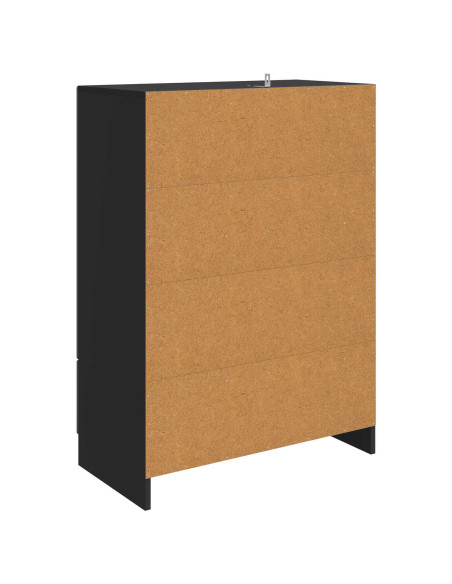 Credenza Nero 66 x 34,5 x 92 cm Legno ingegnerizzato