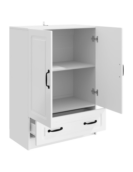 Credenza Bianco Lucido 66 x 34,5 x 92 cm Legno ingegnerizzato