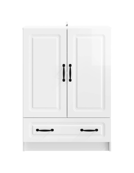 Credenza Bianco Lucido 66 x 34,5 x 92 cm Legno ingegnerizzato