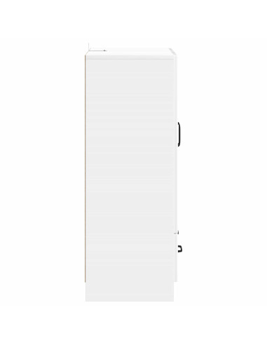 Credenza Bianco Lucido 66 x 34,5 x 92 cm Legno ingegnerizzato