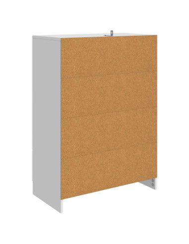 Credenza Bianco Lucido 66 x 34,5 x 92 cm Legno ingegnerizzato