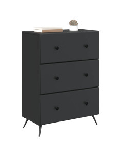 Mobile con Cassetti Nero 66 x 34,5 x 90 cm Legno ingegnerizzato 2