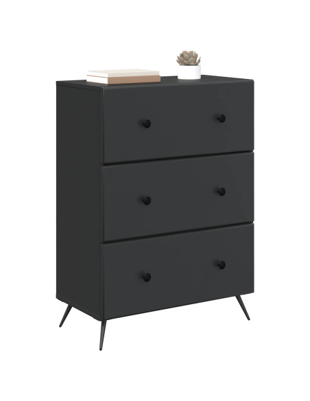 Mobile con Cassetti Nero 66 x 34,5 x 90 cm Legno ingegnerizzato