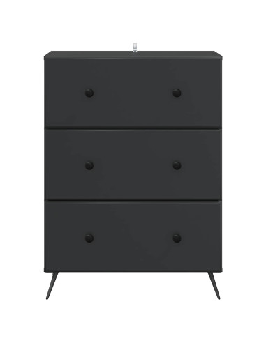 Mobile con Cassetti Nero 66 x 34,5 x 90 cm Legno ingegnerizzato