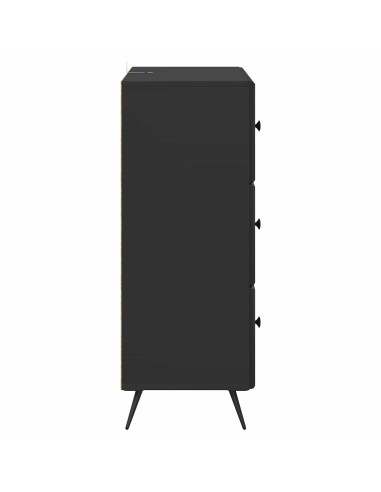 Mobile con Cassetti Nero 66 x 34,5 x 90 cm Legno ingegnerizzato