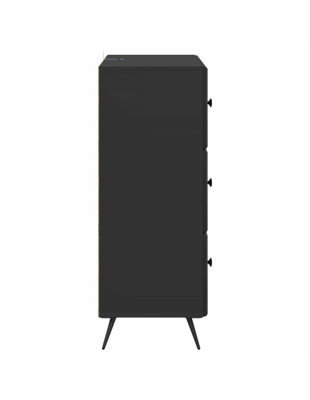 Mobile con Cassetti Nero 66 x 34,5 x 90 cm Legno ingegnerizzato