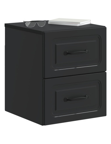 Mobiletto da notte a muro 2 pcs Nero 34,5 x 33 x 40 cm