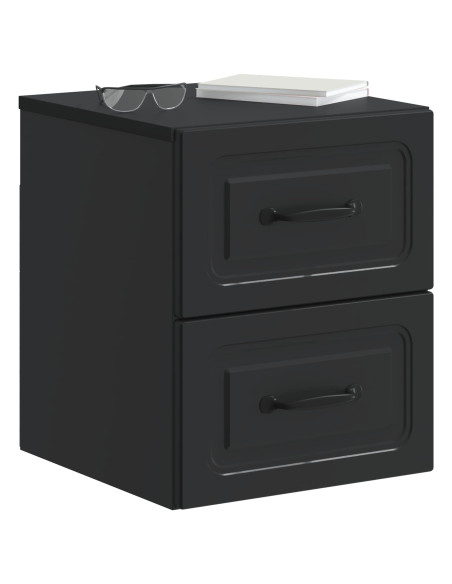 Mobiletto da notte a muro 2 pcs Nero 34,5 x 33 x 40 cm