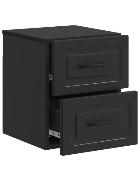 Mobiletto da notte a muro 2 pcs Nero 34,5 x 33 x 40 cm