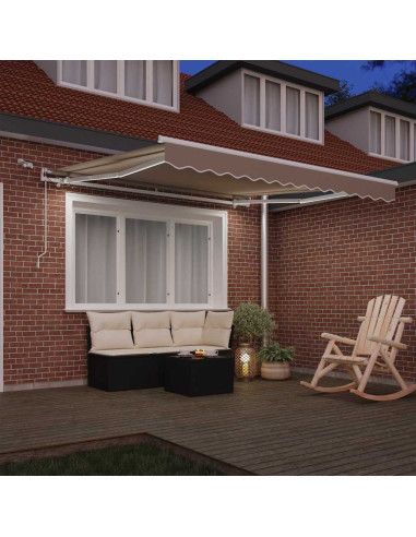 Tenda Retrattile Beige 300 x 250 cm Poliestere e Metallo